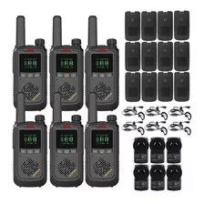 Handy Baofeng Kit X 6 Walkie Talkie Uhf Lcd Bft17 + Extras Color Negro