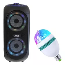 Parlante Bluetooth Portatil + Foco Led Fiesta Luces Colores