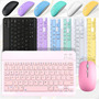 Kit Teclado Mouse Sem Fio Bluetooth Slim Notebook Tablet Pc Rosa Claro Alta Precisão Design Moderno Compacto Para Tablet Celular Coral-claro