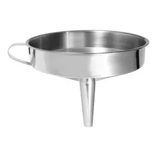 Funil Aço Inox Grande 16x14 Cm Alça Garrafas Óleo Multiuso