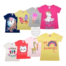 Kit 10 Camiseta Infantil Menino/menina Barato Atacado