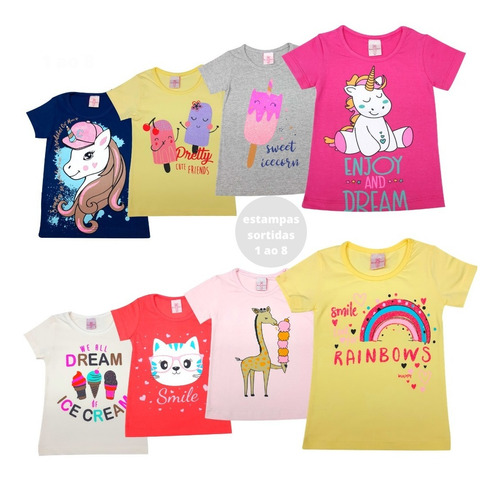 Kit 10 Camiseta Infantil Menino/menina Barato Atacado
