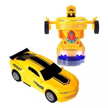 Carrinho Camaro Transformers Vira Robô Cm Luz Som + Pilhas 
