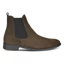 Bota Chelsea Boots Slim Em Couro Camurça Legitimo