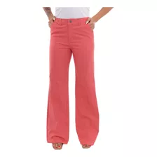 Calça Feminina Wide Leg Sarja Cintura Alta Pantalona Moderna