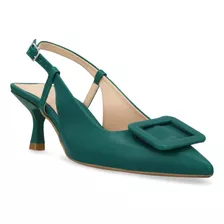 Zapatilla Mujer Tacón Verde 5cm 040-62