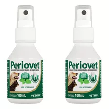 02 Periovet Spray 100 Ml - Vetnil - Tratamento Tartaro Bucal