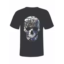 Camiseta Skull + Charles Chaplin + Tempos Modernos