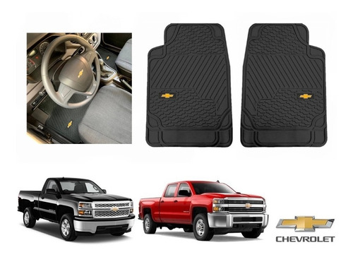 Tapetes 2pz Big Truck Logo Chevrolet Silverado 2014 A 2018 Foto 2