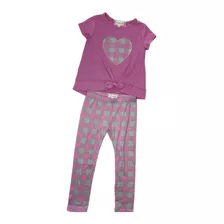 Roupa Infantil Menina Conjunto 02 Pças Coração Promoção