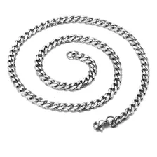 Cadena 80 Cm Acero Inoxidable Cubana Color Plata 5 Mm Hombre