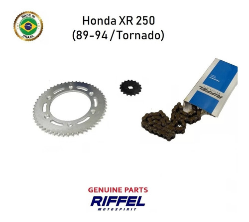 Kit Transmision Honda Xr250 Tornado (cadena+catalina+pion) Foto 2