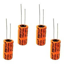 Kit 4 Capacitor Bipolar 100x100 100uf 100v Para Alto Falante