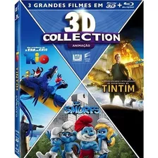 Blu-ray 3d Box Collection Rio-os Smurfs-timtim-3discos Novos