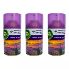 Odorizante Bom Ar Campos De Lavanda Refil Kit Com 3 X 250ml