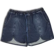 Shorts Jeans Feminino Plus Size Confortável C/ Stretch Lycra