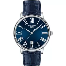 Reloj Tissot Carson Premium T122.410.16.043.00 /marisio Color De La Correa Azul Color Del Bisel Plateado Color Del Fondo Azul
