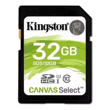 Tarjeta De Memoria Kingston Sds Canvas Select 32gb