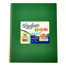 Cuaderno Triunfante Tipo Abc Espiral 21x27 60 Hojas Rayadas Color Verde