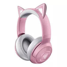 Auriculares Gamer Razer Kraken Bt Kitty Edition Quartz Inalámbricos Rosa Con Led Rgb