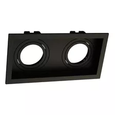 Spot Recuado Duplo Embutir Direcionável Preto Mr16 Bv 110v/220v