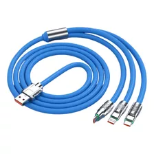 Cable Usb Carga Ultra + Datos 3 Puntas Indestructible 120w