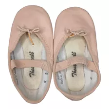 Zapatillas De Ballet De Cuero Color Rosa Para Niña 11.5cm
