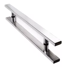 Puxador 50cm Aço Inox Chato Entre Furos 30cm Porta Vidro Mad