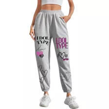 Calça Moletom Feminina Estampa Gringa Top Streetwear Tumblr