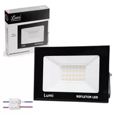 Kit 3 Refletor Led 100w Holofote Branco-quente 3500k Prova Dágua Ip67 Cor Da Carcaça Preto Cor Da Luz 110v/220v Bivolt