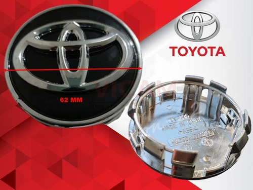 Kit De 4 Centros De Rin Toyota Sienna 11-22 Negros 62 Mm Foto 3