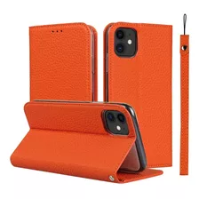 Funda Para iPhone 11 - Naranja Con Tarjetero