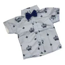 Camisa Príncipe Coroa Realeza Infantil Temática Menino 