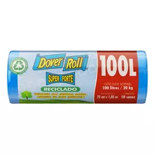 Saco Para Lixo Reciclado 100l Dover Roll Super Forte 10 Unidades
