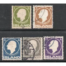 Islandia Serie X 5 Sellos Usados Jon Sigurdsson Año 1911 