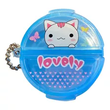 Pastillero Organizador Portátil Llavero Gatita Gato Gatito 