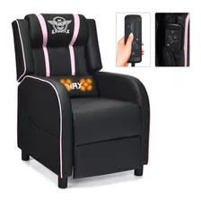 Silla Reclinable Individual Masajeador Para Gamers Rosado