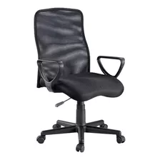 Silla De Escritorio Buller Cb Negra Con Tapiz Mesh Negro