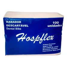 Babador Branco Descartável Impermeável Odonto Pct C/100 Hospflex Dental Bibs Babador Odontológico Branco Dental Bibs Babador Odontológico Branco En Pacote X 100 Unidades