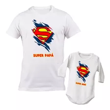 Combo Remera + Body Bebe Cerveza Regalo Padre Super Papá