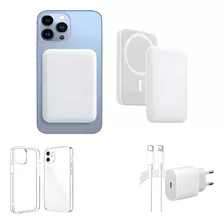 Kit Carregador + Capa Magsafe E Fonte P/ iPhone 11 12 13 14