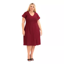 Vestido Lesie Plus Size Manga Curta Roupa Feminina