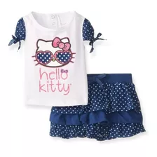Conjunto Hello Kitty Polera Y Faldita . Talla 6/9 Meses.