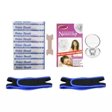 Kit Anti Ronquido Banda Facial + Clip + Parches Nariz