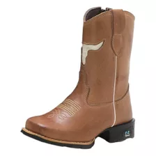 Bota Botinha Texana Infantil Menina Country Couro Legitimo