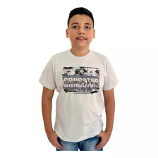 Camiseta Menino Juvenil Gola Redonda Estampada Gangster