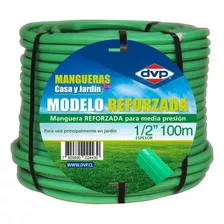 Manguera Pvc Reforzada 100mts 1/2 Pulgadas Dvp Color Verde Claro