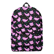 Mochila Ajolote Negro Estampado Arte Mexicano Backpack