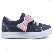 Tenis Sapatenis Feminino Infantil Jeans Lacinho Marinho Pik