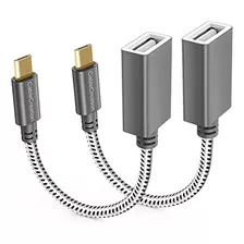 Cablecreation [paquete De 2] Cable Micro Usb 2.0 Otg Trenzad